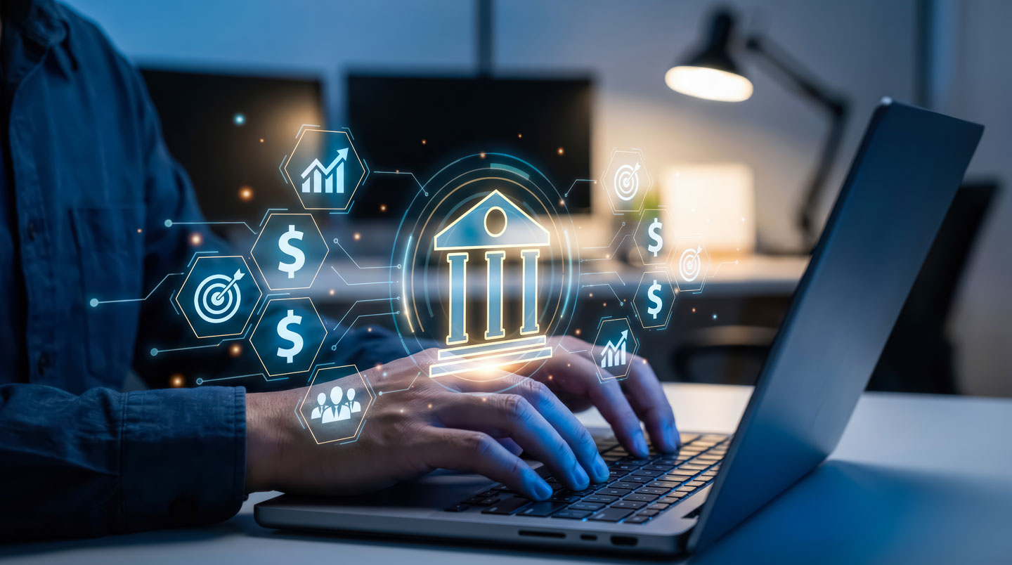 Homme travaillant à domicile consultant son application bancaire professionnelle sur smartphone